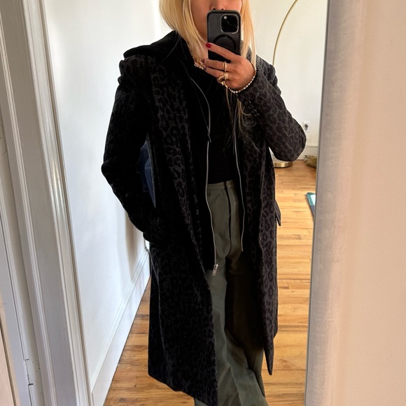 R13 Leopard Coat With Attached Hoodie Size Small - Picture 7 of 8